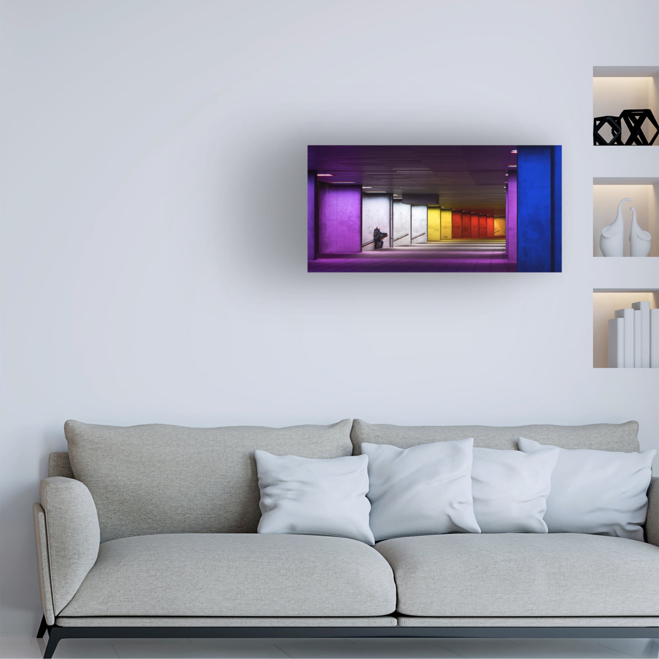 Canvas Wall Art - piXXelpark 'Rainbow' Wall Art for Living Room, Bedroom, or Office D?cor by Trademark Fine Art - 32 x 16 Inches