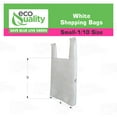 thumbnail image 3 of EcoQuality Plastic White T-Shirt Bags 4000ct, 1/10 Shopping Bags, Grocery Bags, Poly Bags, Multi-Use, Small Size, Reusable Carry Out Bags (8x4x16) (13 Micron), 3 of 7