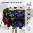thumbnail image 4 of Mexican Tablecloth Round 60 Inch, Washable Polyester Table Cloth for Kitchen Party Picnic Dining, Mexican Dia De Los Muertos Or Day of Dead Decorations, 4 of 6