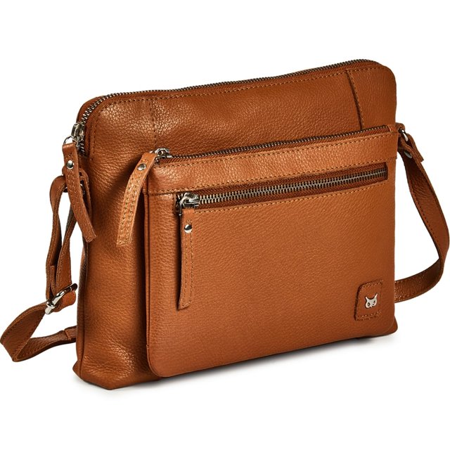 Bolso bandolera Wise Owl Accessories de cuero pequeño para mujer