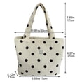 thumbnail image 3 of Hfppkn Polka Dot Corduroy Lunch Handbag Reusable Small Tote Bag for Work Picnic 17x13x21cm Beige, 3 of 7