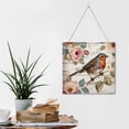 thumbnail image 6 of Robin Wooden Sign Robin Bird Hanging Wood Plaques Wildlife Robin Rustic Garden Kitchen Living Room Man Cave Wall Decor Home Decorative Sign 12x12 Inch, 6 of 8