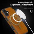 thumbnail image 4 of Wallet Case for iPhone 16, Magnetic Flip Kickstand Compatible with MagSafe, RFID Blocking Premium PU Leather Slim Shockproof Phone Case with Card Holder For iPhone 16,Brown, 4 of 9