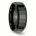 thumbnail image 4 of Ceramic Black Faceted Beveled Edge 8mm Polished Band Size 10, 4 of 6