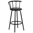 thumbnail image 1 of Crown Back Black Metal Barstool with Black Vinyl Swivel Seat, 1 of 9