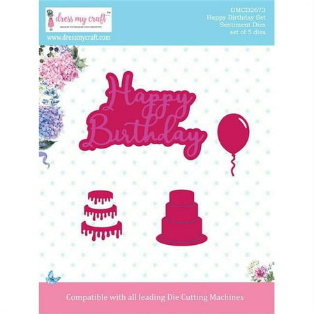 UPC: 0194186001682 | Dress My Craft DMCD2673 Happy Birthday Metal Dies