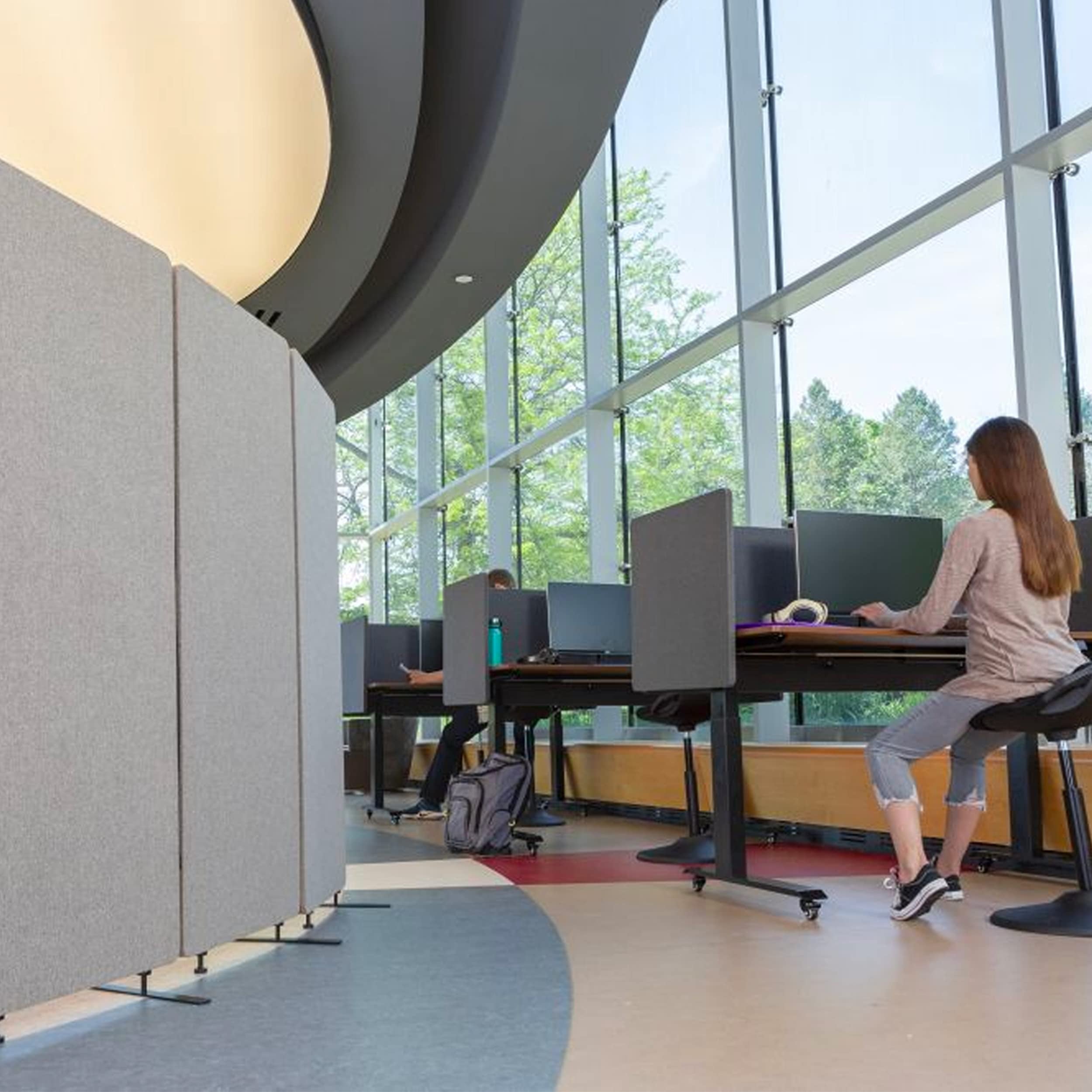 Stand Up Desk Store ReFocus Freestanding Noise Reducing Acoustic Room Wall Divider Office Partition (Cool Grey, 72"  x 66" , Zippered 3-Pack)