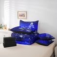 thumbnail image 5 of Feelyou Christmas Tree Kids Bedding Comforter Set 7pcs, Magic Jungle Reindeer King Bedding Sets, Glitter Xmas Stars Print Reversible Bed Sheets, Lightweight Room Decor, 5 of 7