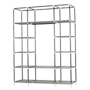 Ktaxon 53 Portable Closet Storage Organizer Wardrobe Clothes Rack With Shelves,Blue