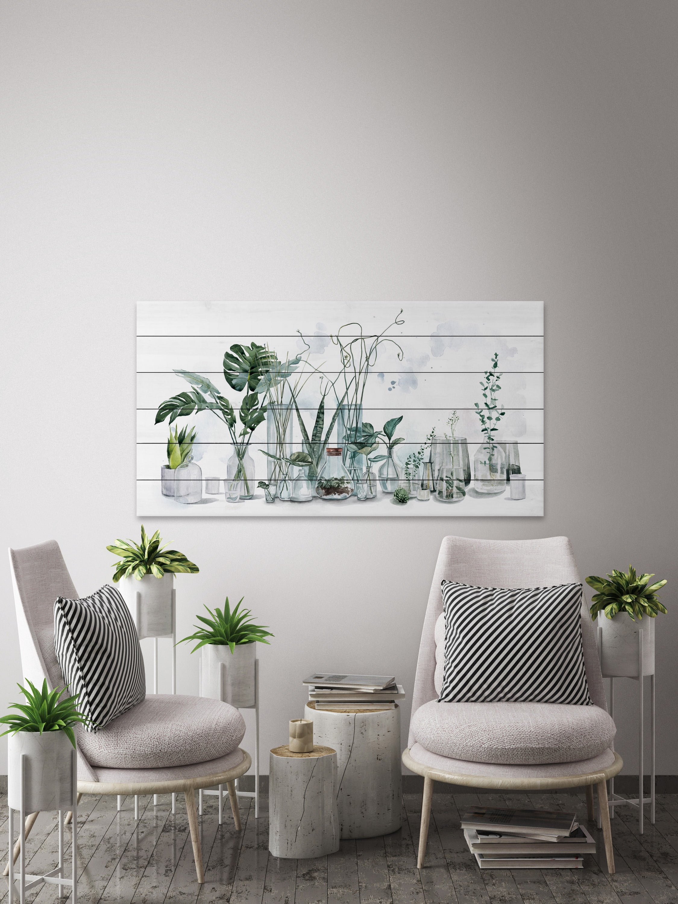 Marmont Hill Indoor Houseplants White Wood Wall Art