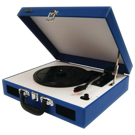 Jenjta410Bl  Portable 3-Speed Stereo Turntable With Built-In Speakers