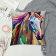 thumbnail image 2 of Shiartex  Horse Throw Pillow Covers Cool Pillowcases with Artistic Animals Pattern for Women Men Girls Boys Sofa Couch Home Square Decorative Cushion Cover with Hidden Zipper, 2 of 5
