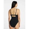 thumbnail image 5 of Time and Tru Women's and Women’s Plus Ribbed Plunge One-Piece Swimsuit, Sizes XS-3X, 5 of 5