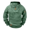thumbnail image 7 of Men Raglan Pullover Multiple Pockets Half Zipper Sport Hoodie Solid Coat for Winter, 7 of 7