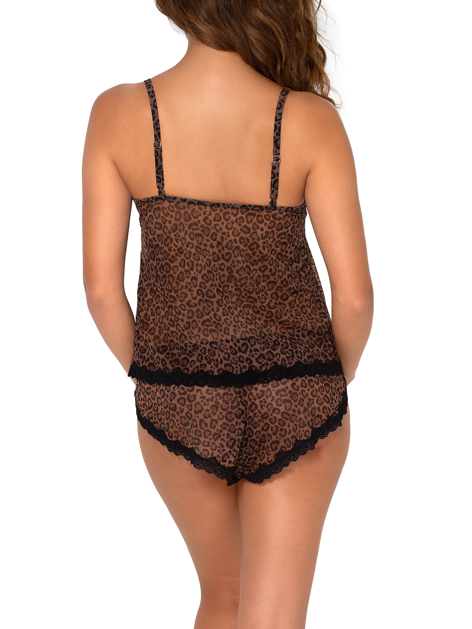 Smart & Sexy Women's Sheer Mesh & Lace Trim Chemise Lingerie Set