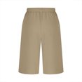 thumbnail image 5 of JSheng Womens Pants Plus Size Fashion Casual Solid Color Summer Cotton Capris Drawstring With Pockets Khaki XL, 5 of 5