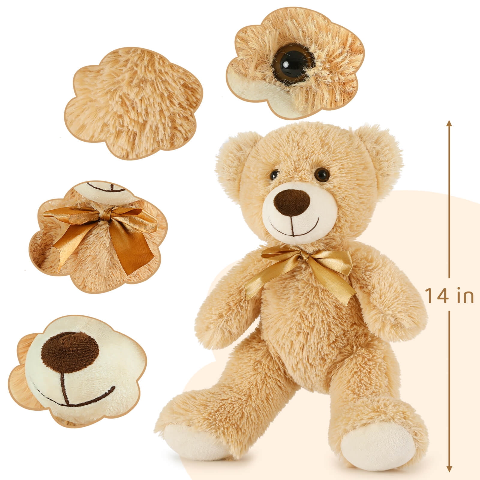 MorisMos 8 Packs Teddy Bear Baby Shower Bulk Teddy Bear Stuffed Animals