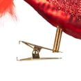 thumbnail image 6 of Northlight Glitter Winged Bird with Tail Clip On Glass Christmas Ornament - 5.5" - Red Orange, 6 of 6
