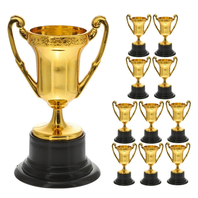 12 piezas de trofeos decorativos para celebraciones, competiciones, ganadores, copas, premios para estudiantes.