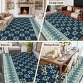 thumbnail image 5 of Dark Blue Flowers Area Rugs 6'x9', Washable Small Throw Rugs for Kitchen Dining room, Vintage Rustic Abstract Floral Aesthetic Indoor Outdoor Rug Non-Slip Low Pile Carpet Runner Reversible Floor Mats, 5 of 8