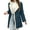 Dark Blue, variant on Womens Faux Suede Peacoat Double Breasted Notch Lapel Sherpa Lined Fleece Fur Leather Winter Overcoat