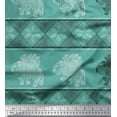 thumbnail image 1 of Soimoi Cotton Poplin Fabric Floral & Elephant Block Printed Craft Fabric by The Yard 42 Inch Wide, 1 of 1