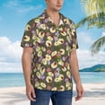 thumbnail image 3 of Disketp Ladybugs And Flowers On A Wooden Hawaiian Shirts for Men,Mens Casual Short Sleeve Button Down Shirts Beach Shirt,Small, 3 of 7