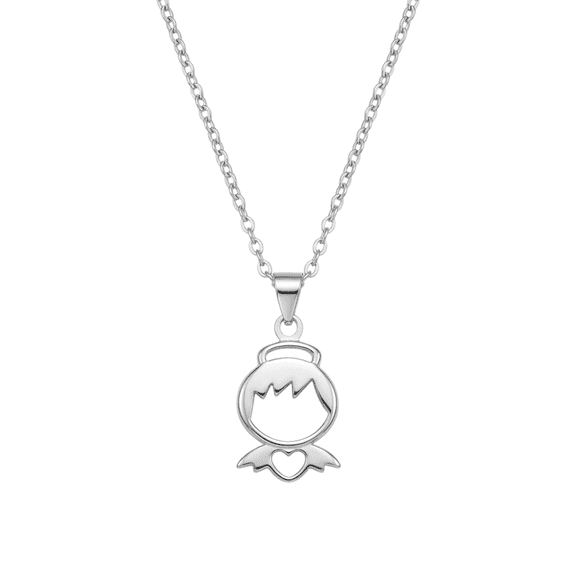 Minimalist Round Engraved Pendant Necklace, Silver Tone Chain Jewelry, Stylish & Trendy Daily Wear Necklace for Women