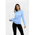 thumbnail image 4 of PINSPARK SPF Shirts for Women Long Sleeve Lightweight Hiking Top with Thumbholes Quick Dry Vocation Travel Shirt Light Blue XXL, 4 of 7