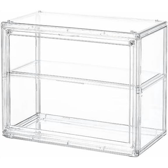 BOHOIDEE 3 Tiers Clear Display Case for Figures, Acrylic Storage Organizers Box with Magnetic Door, Wall-Mounted Dustproof Showcase for Collectibles Action Figure