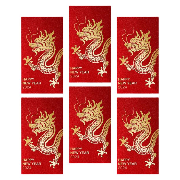 Sobres rojos mayimx del Año Nuevo Lunar Chino 6 uds Estilo C