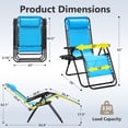 thumbnail image 2 of WASUHE Zero Gravity Recliner Chair Set of 2, Foldable Outdoor Lounge Chair with Cup Holder, Adjustable Patio Chair for Beach, Pool, Patio, Sky Blue, 2 of 7