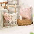 thumbnail image 5 of Spring Sakura Vase Pink Throw Pillow Covers, 18 x 18 Inch Home Sweet Home Stripes Cushion Case Decorations for Sofa Couch Set of 4, 5 of 6
