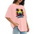 thumbnail image 2 of frariair Oversized Tshirts for Women Shirt Vintage Floral T Shirts Inspirational Graphic Tees Summer Casual Loose Beach Tops Pink, 2 of 9