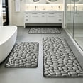 thumbnail image 5 of PoyoKee 3pcs Soft Bathroom Rugs, Sponge Density Pebbles Bath Mat, Non-Slide Absorbent Bathroom Rug for Laundry, Bath Mats Home Decor, 5 of 6