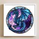 thumbnail image 1 of Cuadros Decorativos Bordado completo Hilo de algodón ecológico 18CT Arte de cruz de dragón con vidrieras contadas DQrwqpou  embutido en tela, 1 of 9