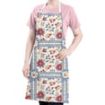 thumbnail image 5 of Pioneer Flower Floral Print Pattern Apron for Women and Men, Cotton Linen Waterproof with Pockets, Adjustable, 33x27 Inch for Kitchen, Gardening, BBQ, Salon, 5 of 6