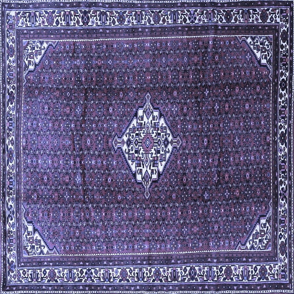 Ahgly Company Indoor Square Persian Blue Traditional Area Rugs, 3' Square