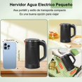 thumbnail image 4 of RYEWGRV Tetera Electrica Acero Inoxidable, Hervidor de Agua Electrico Viaje Peque&ntilde;o 0.8 L, 600 W, Jarra Electrica Hervir Agua Port&aacute;til, con Luz LED, Apagado Autom&aacute;tico, 4 of 7