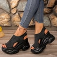 thumbnail image 6 of Women's Wide Width Platform Sandals, Breathable Mesh Open Toe Shoes with Slip-On Design, Comfortable Chunky Sole Walking Shoes for Summer, Daily Wear, Outdoor, 6 of 10