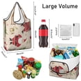 thumbnail image 3 of 5 Pack Foldable Shopping Bag,Beige Christmas Santa and Animal Pattern Reusable Grocery Bags with Pockets,Large Reusable Tote Bags with Handles Waterproof & Lightweight, 3 of 6