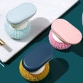 thumbnail image 6 of Pan Scourer Brush Dish Washing Brush Cookware Scrubber Kitchen Cleaning Scrubbing Tool, Blue Yellow, 6 of 8