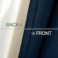 thumbnail image 5 of Linen Textured Curtains for Bedroom Solid 100% Blackout Thermal Insulated Midnight Blue Grommet Room Darkening Curtains & Drapes Luxury Decor for Living Room Nursery 52 x 45 Inch (2 Panels), 5 of 6