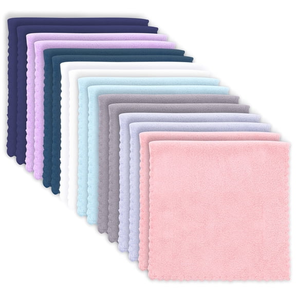 Paquete de 16 paños para eructos Bamboo Queen, lujoso forro polar coral multicolor