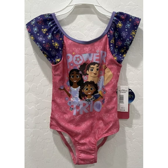 Disney Encanto "Power Trio" Little Girls One-Piece Swimsuit Size 4T
