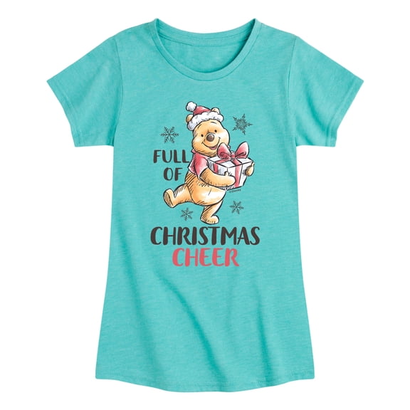 Disney Winnie The Pooh - Full of Christmas Cheer - Toddler & Youth Girls Short Sleeve Graphic T-Shirt