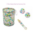 thumbnail image 5 of Women's Spring Floral Car Accessory Set with Keychain, Collapsible Trashcan, and Coasters, 5 of 5