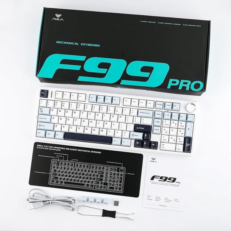 AULA, Wireless Mechanical Gaming Keyboard, F99 PRO, 95% Layout
