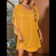 thumbnail image 4 of Vestido Brillante para Mujer, con Mangas Murciélago, para Cóctel y Club. Amarillo M, 4 of 7