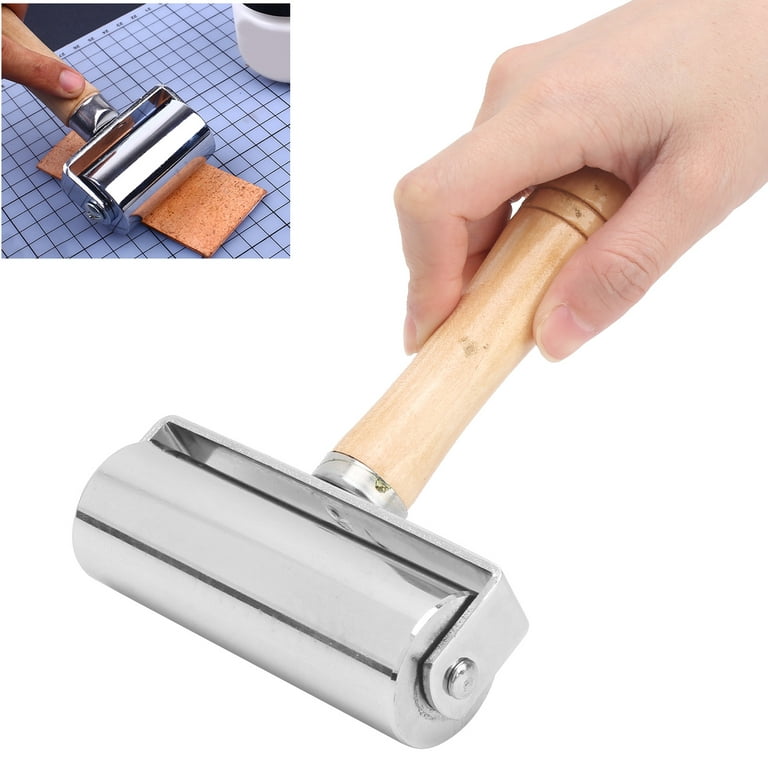 Leather Press Edge Roller DIY Leather Craft Wooden Handle Edge